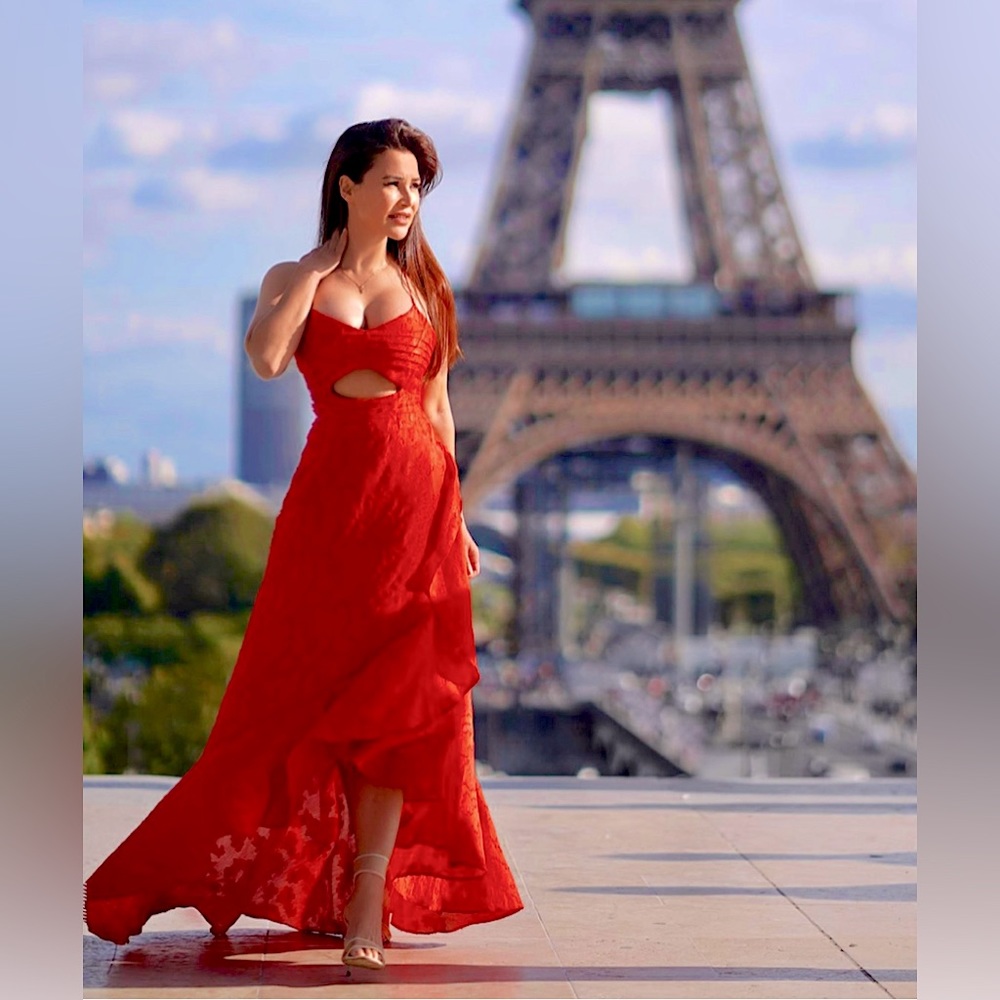 💋 FREE PEOPLE BUONA SERA RED MAXI DRESS 💋